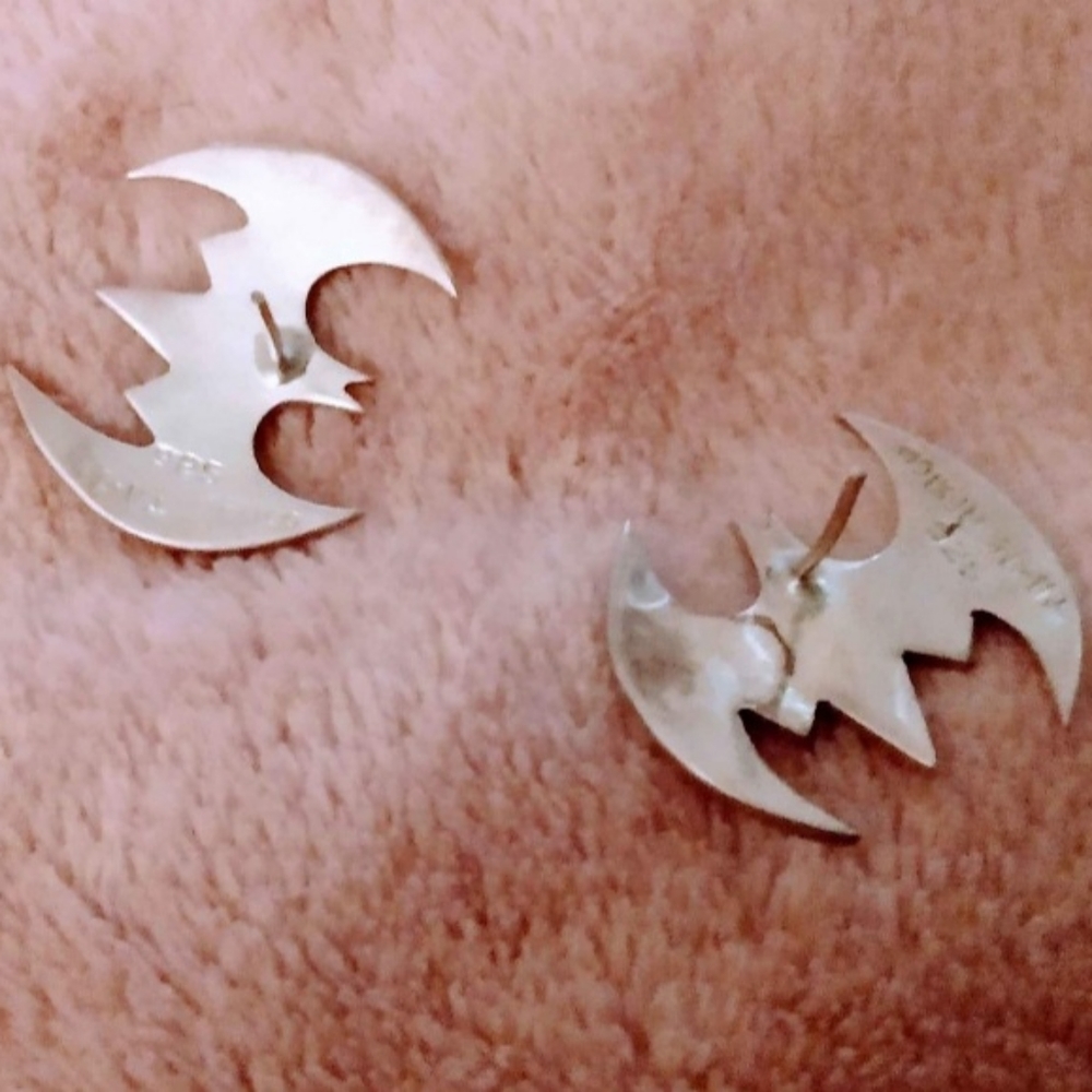 Sterling Silver Batman Earrings - image 2